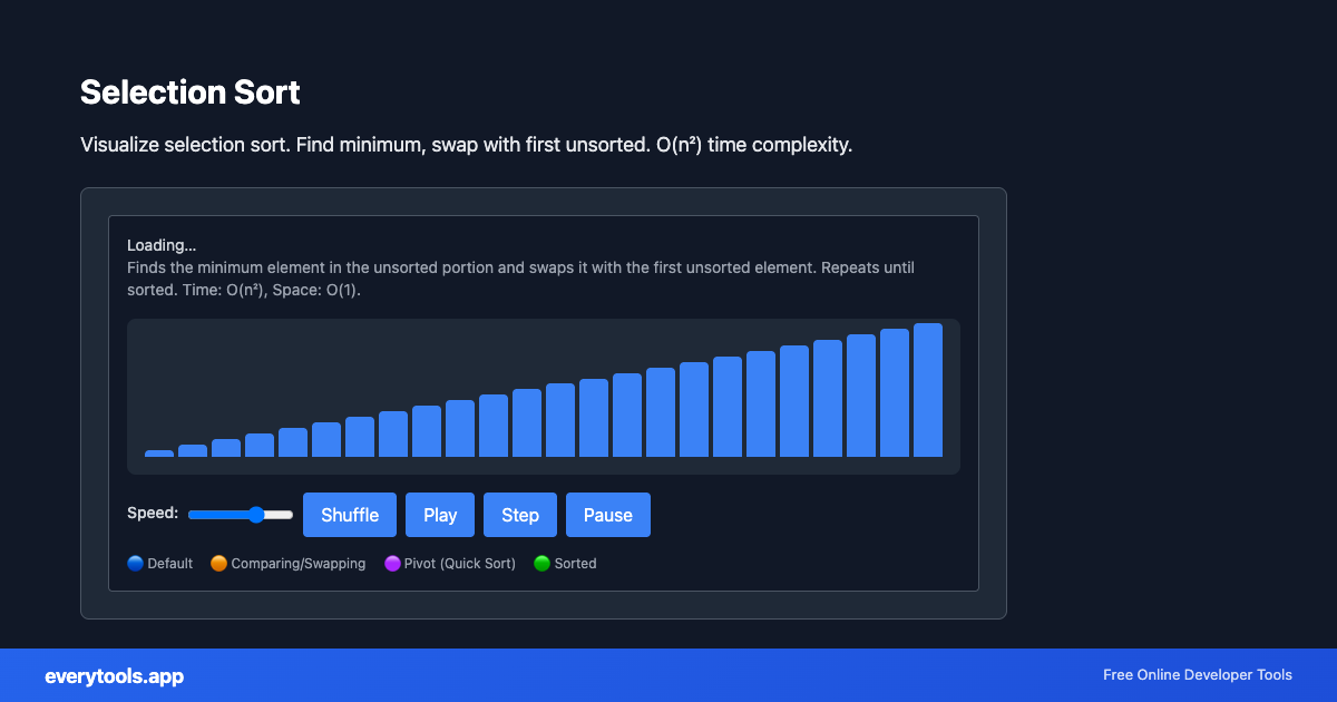 Selection Sort – Free Online Tool Screenshot
