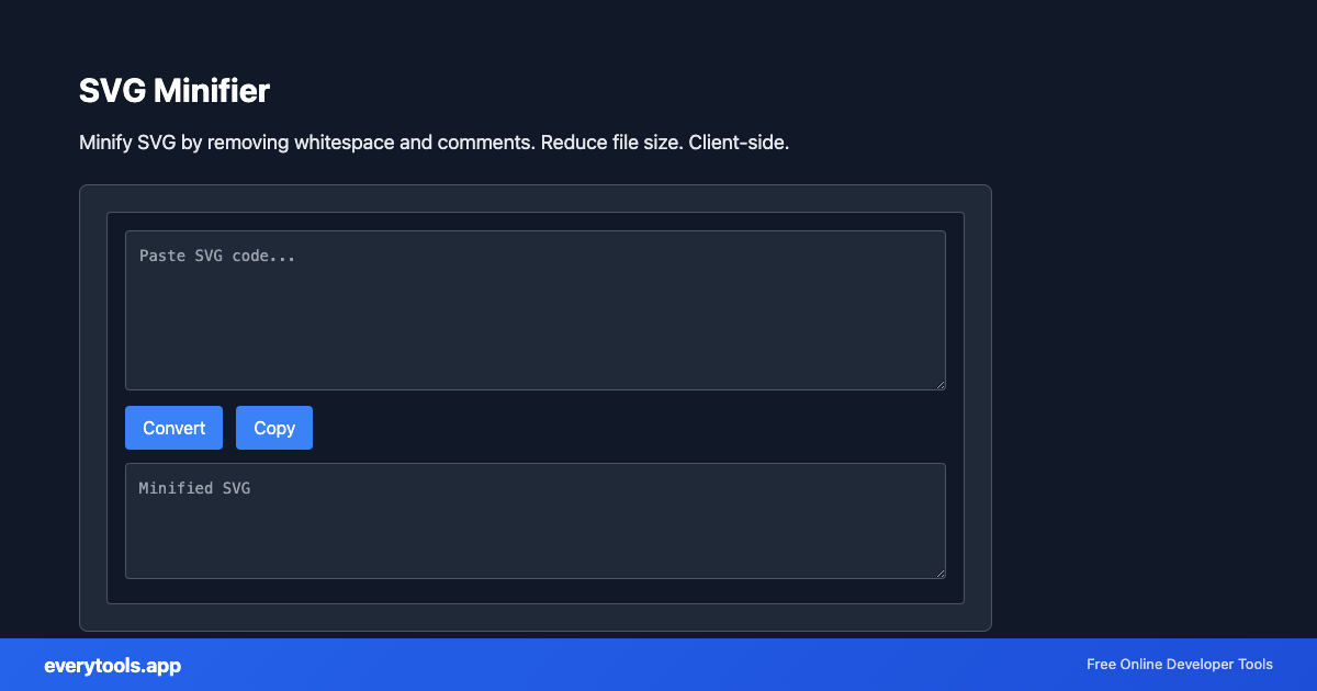 SVG Minifier – Free Online Tool Screenshot