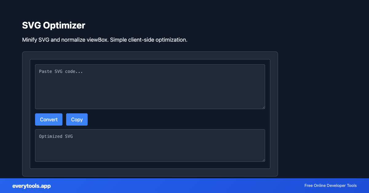 SVG Optimizer – Free Online Tool Screenshot