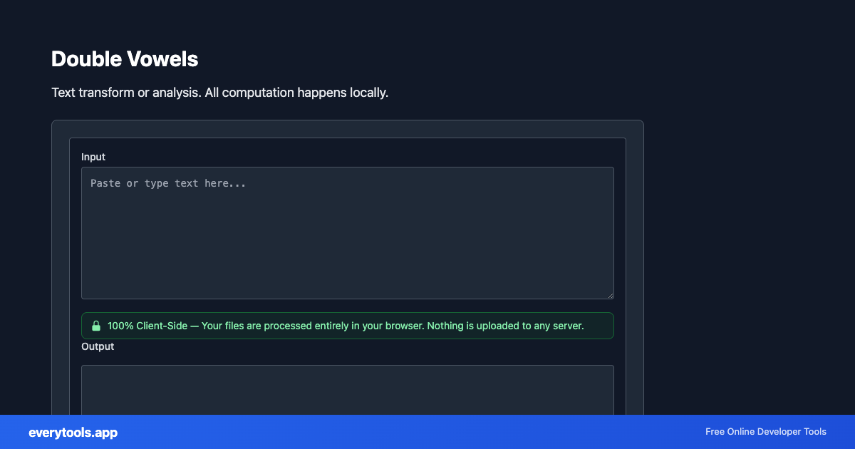 Double Vowels – Free Online Tool Screenshot