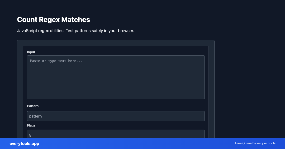 Count Regex Matches – Free Online Tool Screenshot