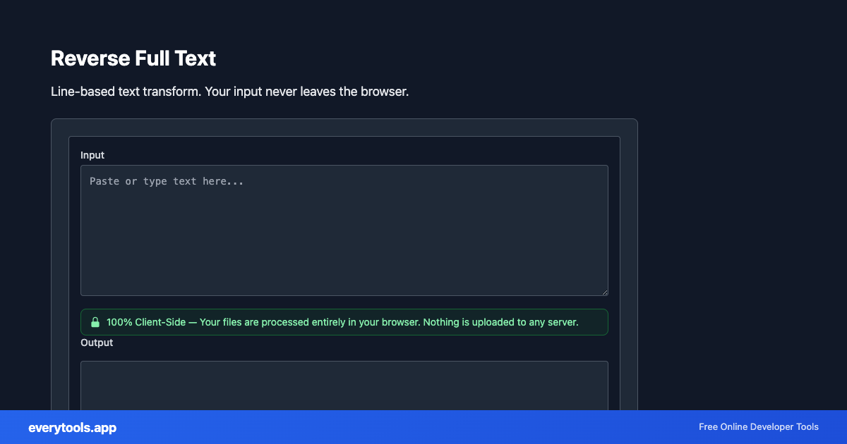 Reverse Full Text – Free Online Tool Screenshot