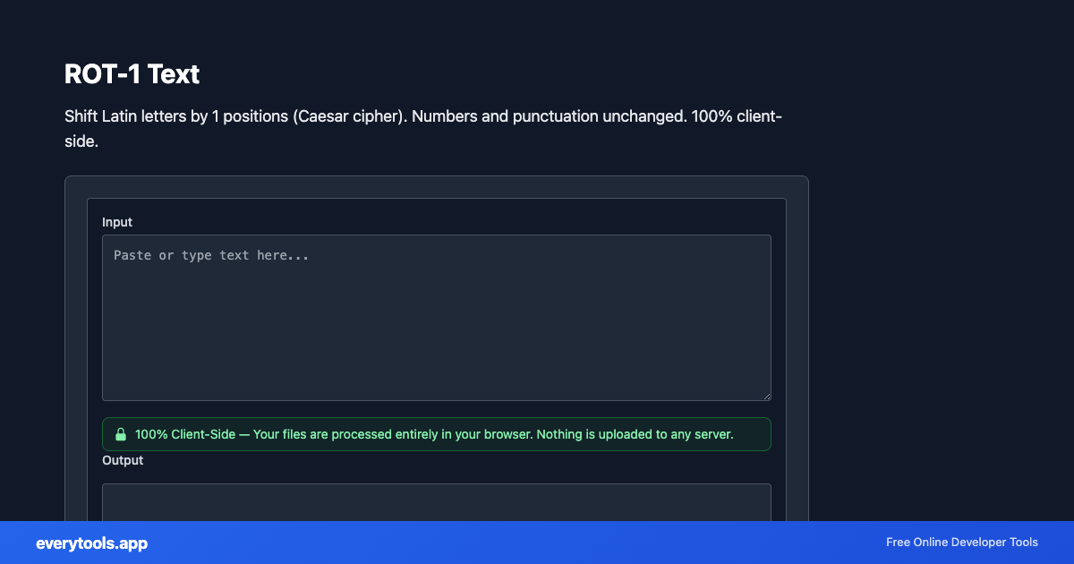 ROT-1 Text – Free Online Tool Screenshot