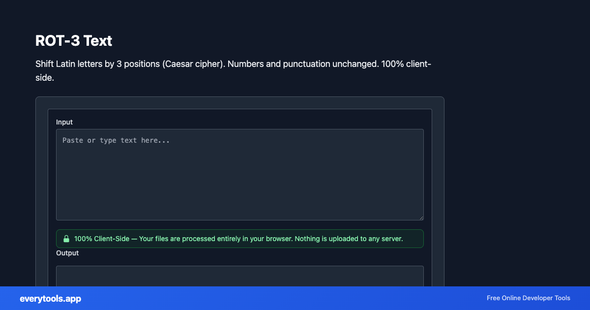 ROT-3 Text – Free Online Tool Screenshot