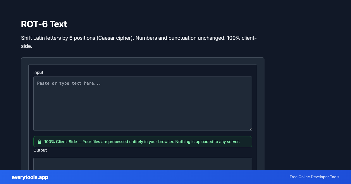 ROT-6 Text – Free Online Tool Screenshot