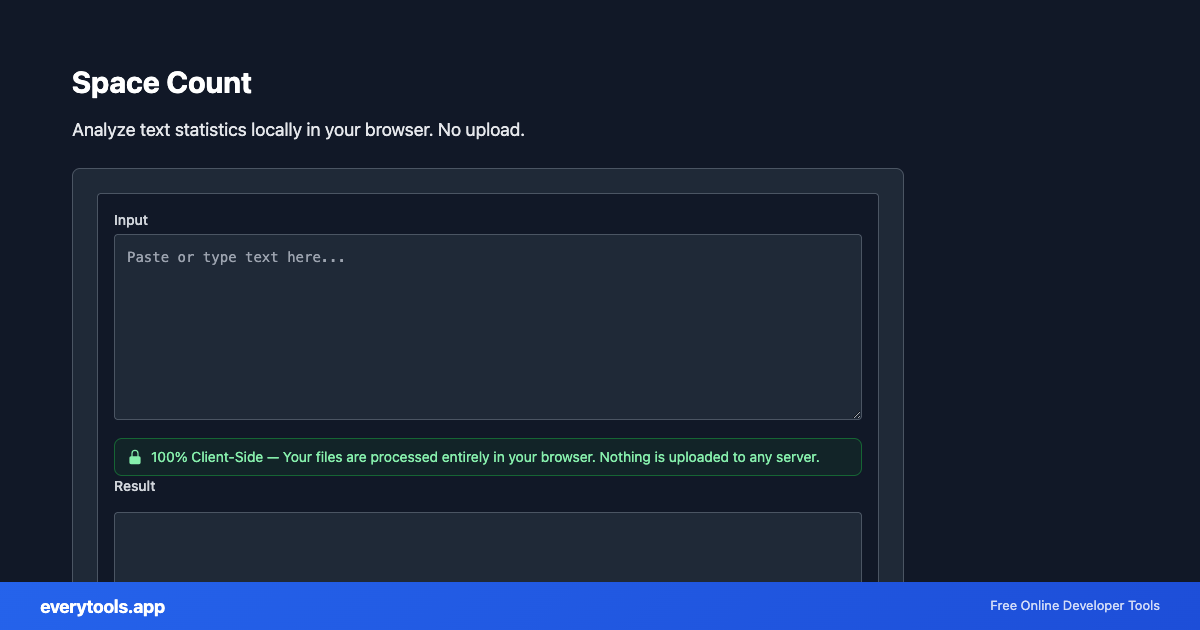 Space Count – Free Online Tool Screenshot