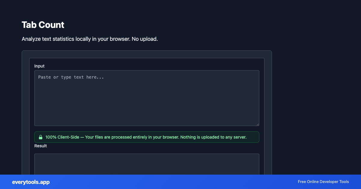 Tab Count – Free Online Tool Screenshot