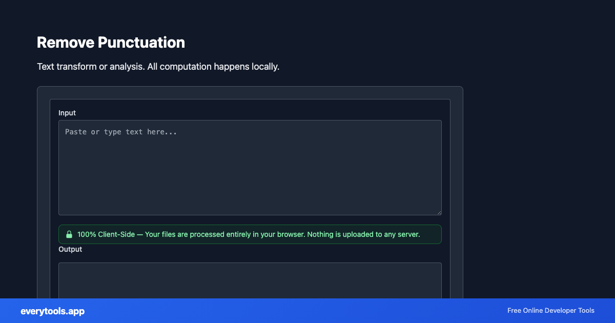 Remove Punctuation – Free Online Tool Screenshot