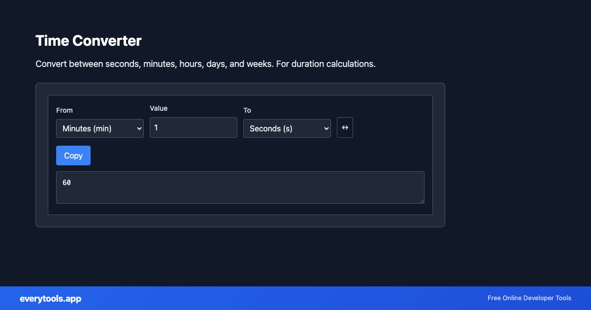 Time Converter – Free Online Tool Screenshot