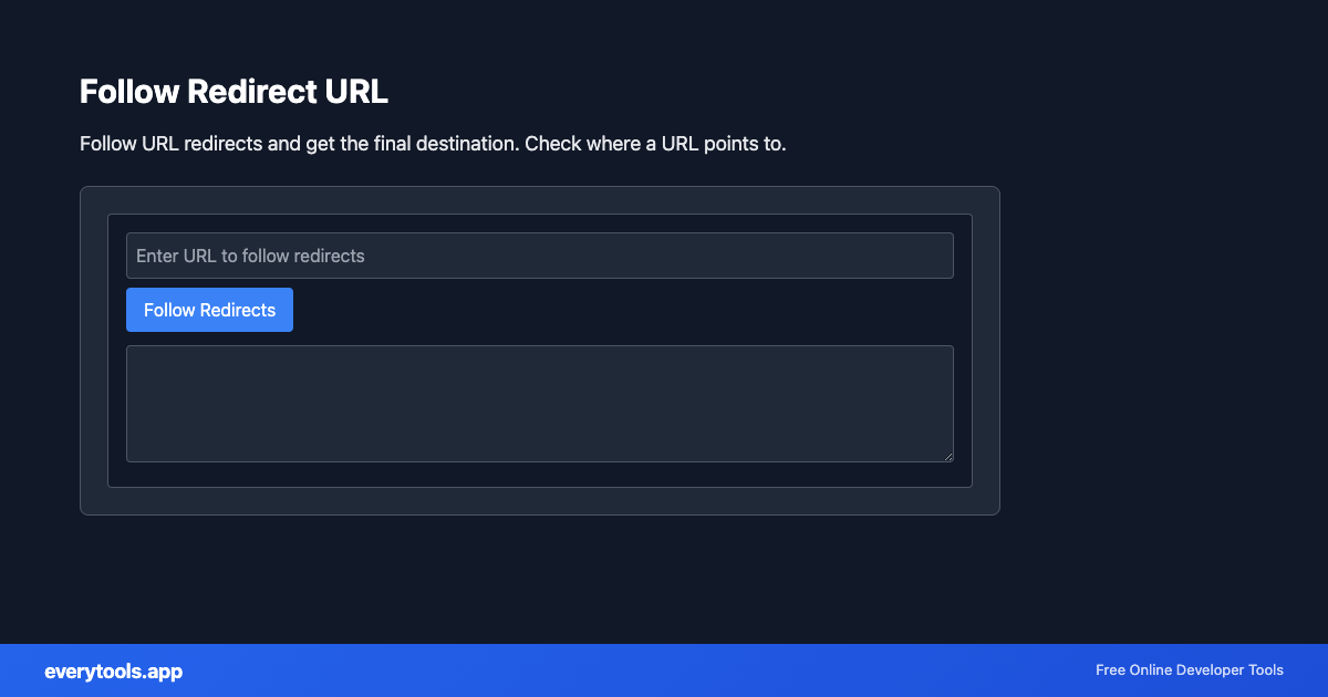 Follow Redirect URL – Free Online Tool Screenshot