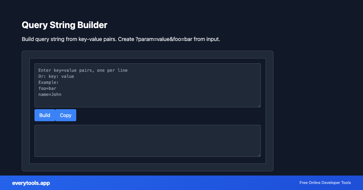Query String Builder – Free Online Tool Screenshot