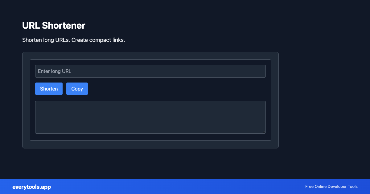 URL Shortener – Free Online Tool Screenshot