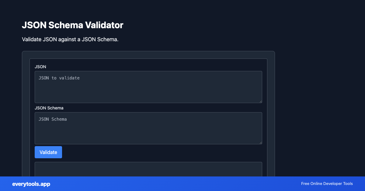 JSON Schema Validator – Free Online Tool Screenshot