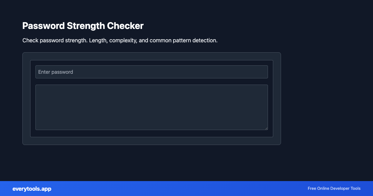 Password Strength Checker – Free Online Tool Screenshot
