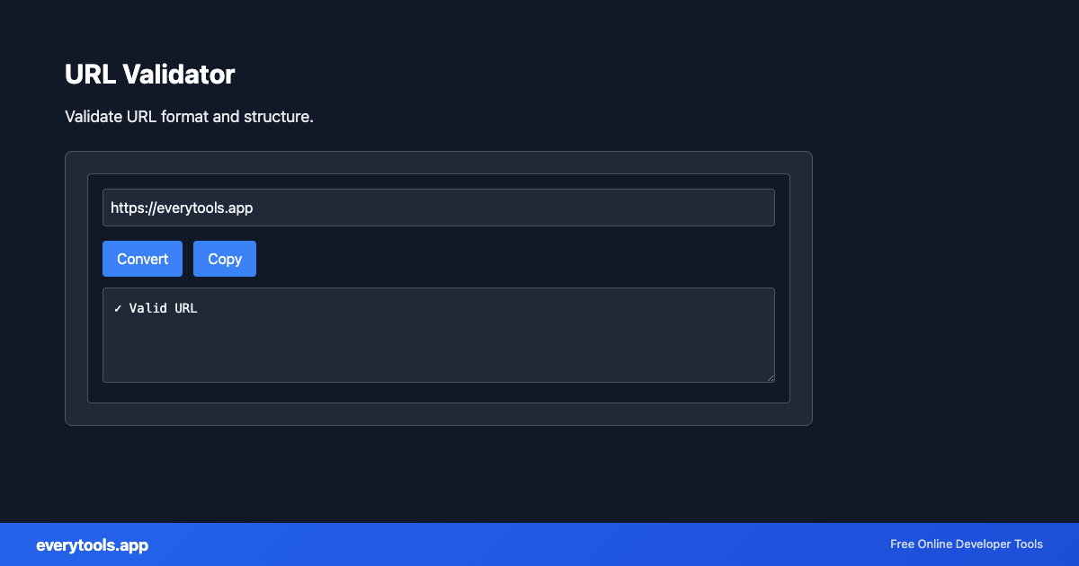 URL Validator – Free Online Tool Screenshot