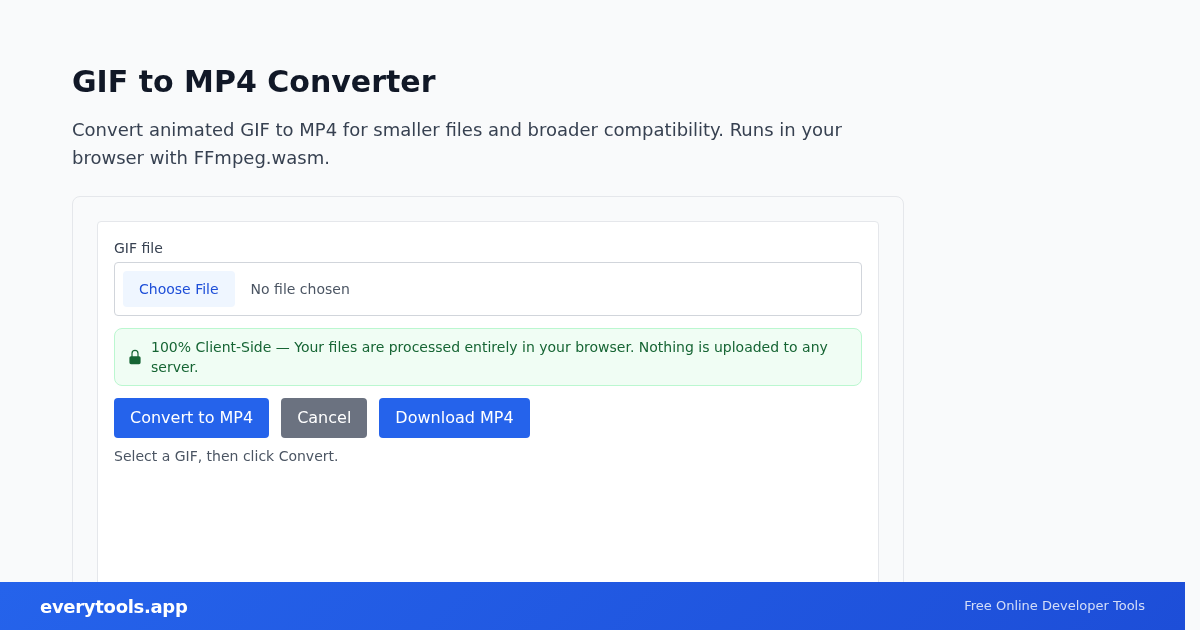 GIF to MP4 Converter – Free Online Tool Screenshot