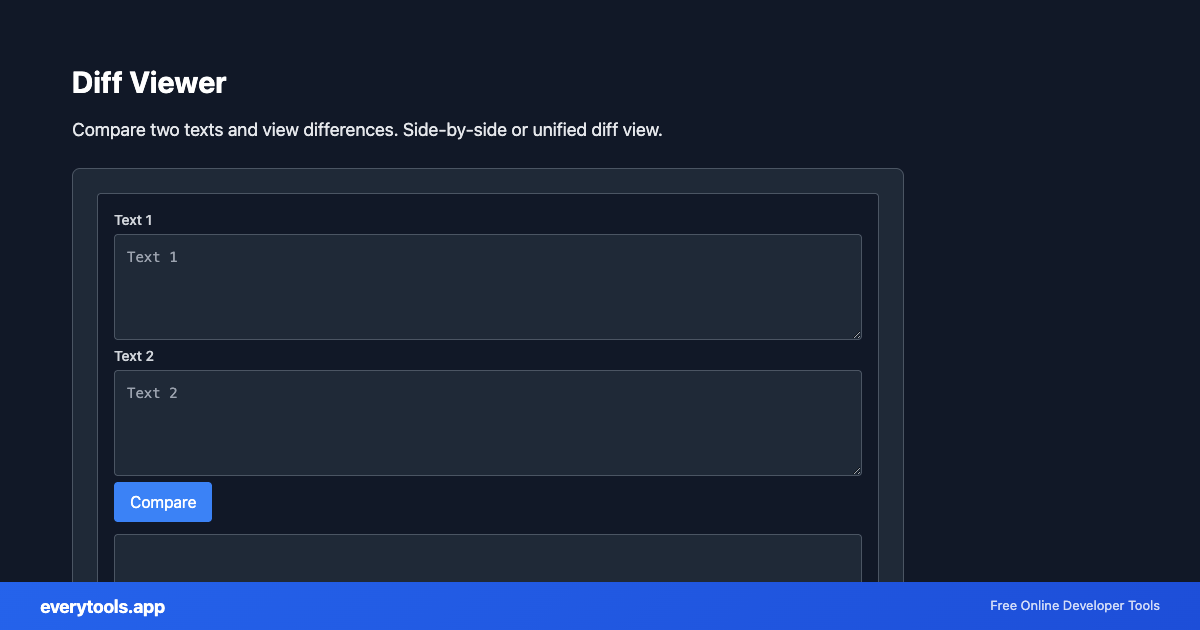 Diff Viewer – Free Online Tool Screenshot
