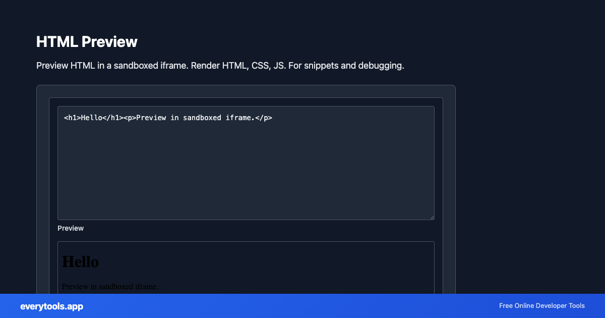 HTML Preview – Free Online Tool Screenshot