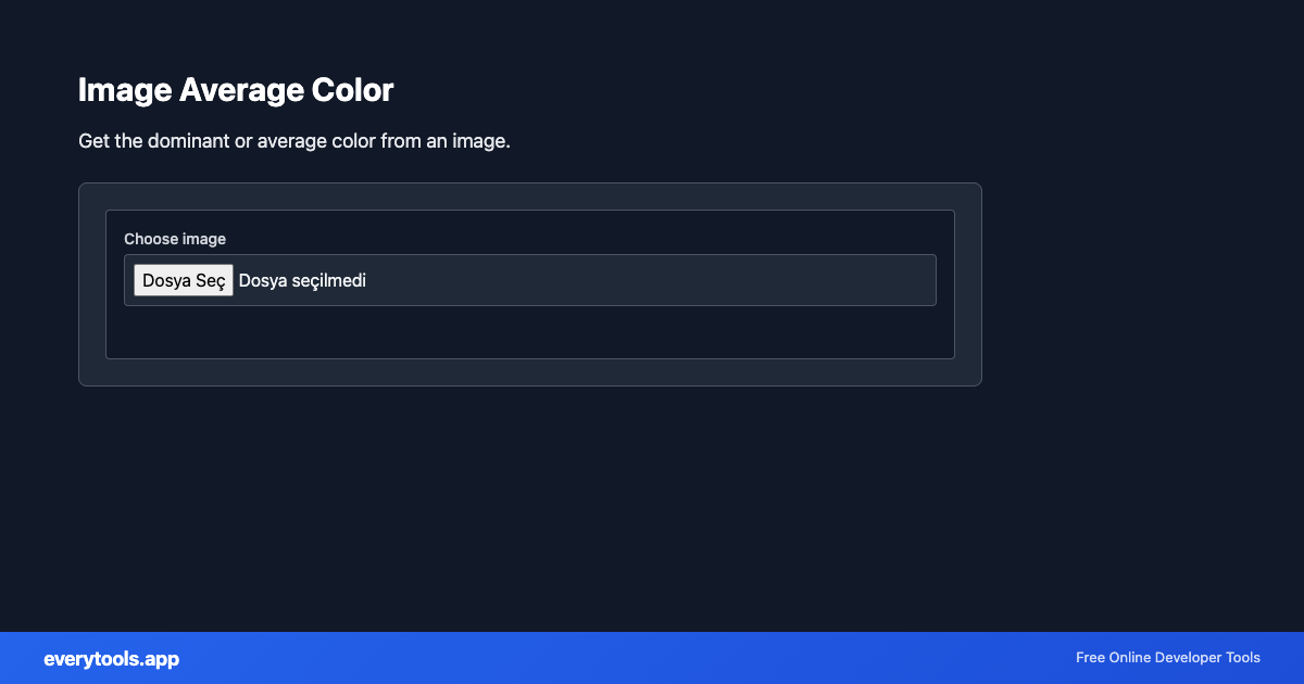 Image Average Color – Free Online Tool Screenshot