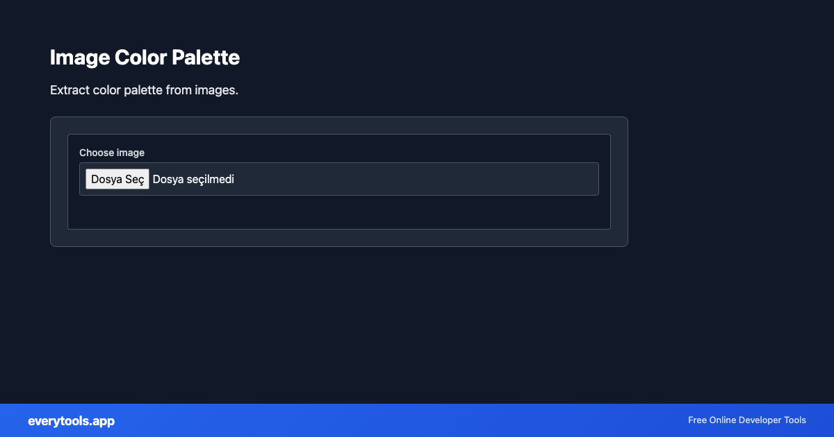 Image Color Palette – Free Online Tool Screenshot