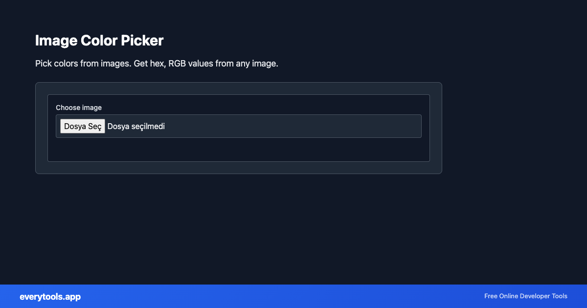 Image Color Picker – Free Online Tool Screenshot