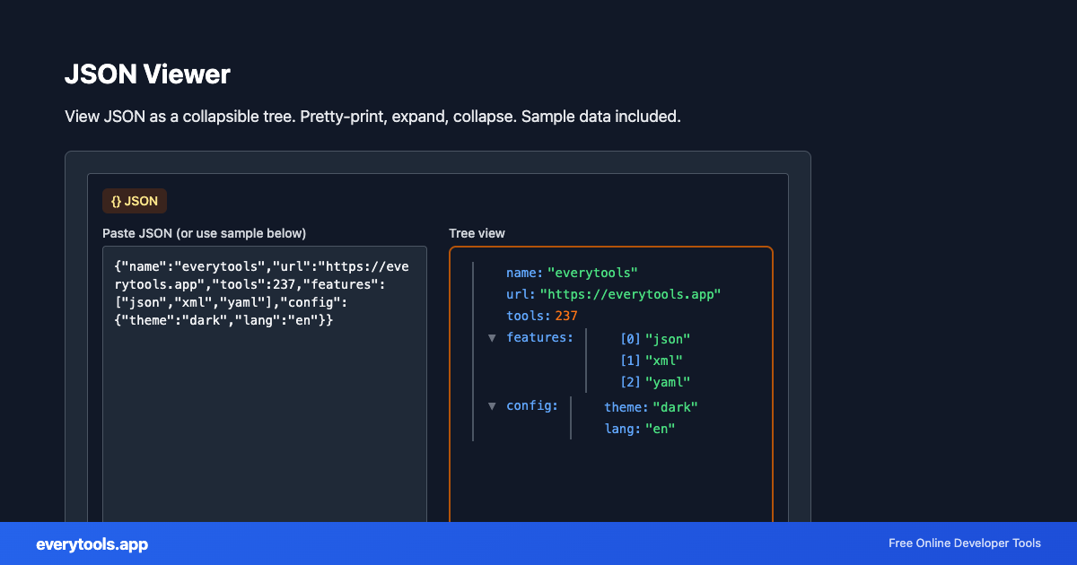 JSON Viewer – Free Online Tool Screenshot