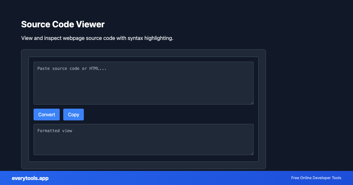 Source Code Viewer – Free Online Tool Screenshot